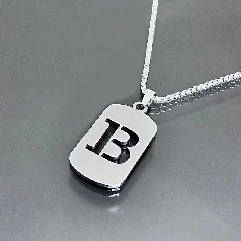 English Letter Titanium Steel Male Female Couple Clothing Necklaces