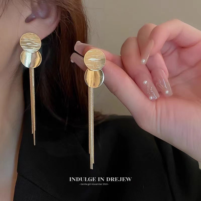 Women's Sier Needle Retro Geometric Metal Design Earrings