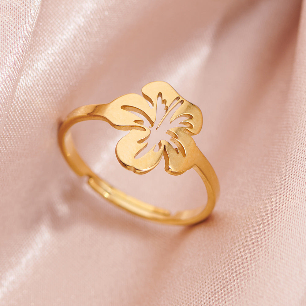 Fashion Couple Stainless Steel Spider Web Butterfly Bird Rings