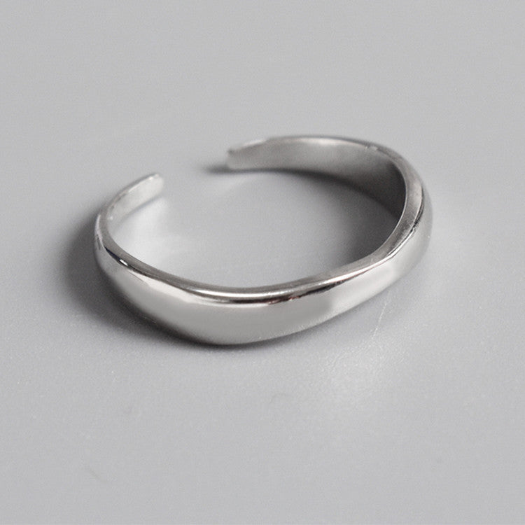 Women's Geometric Irregular Wavy Opening Adjustable Ornament Rings