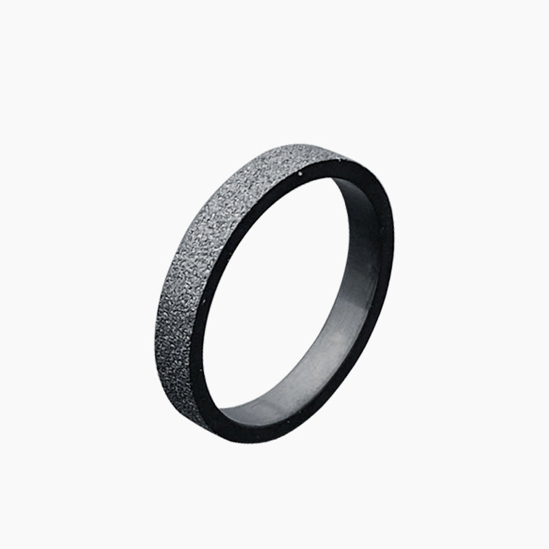 Ornament Titanium Steel Black Matte Simple Rings