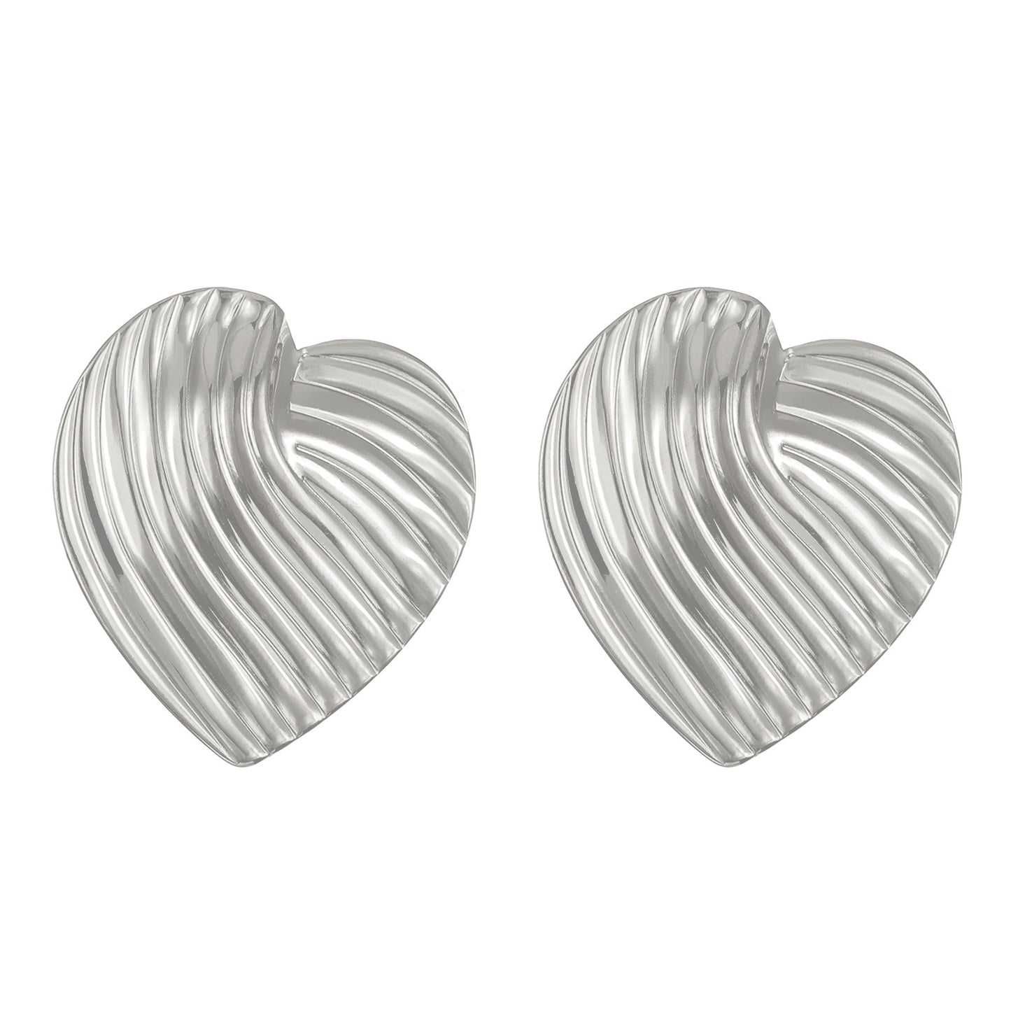 Women's Titanium Steel Pleated Geometric Irregular Round Rings
