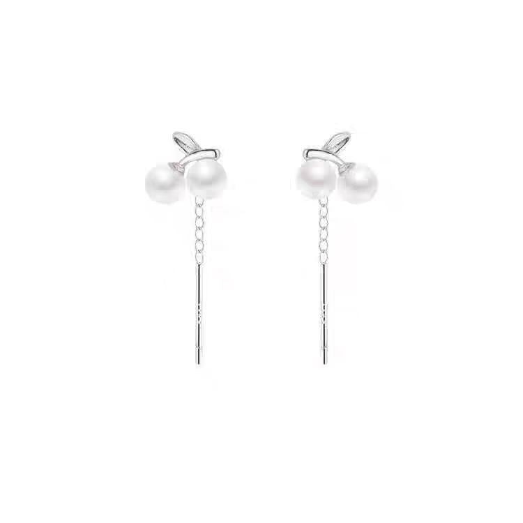 Needle Pearl Cherry Light Luxury Minority Ear Line