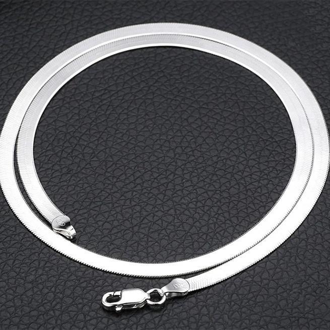Women's & Men's Collarbone Flat Snake Bone Blade Chain Necklaces