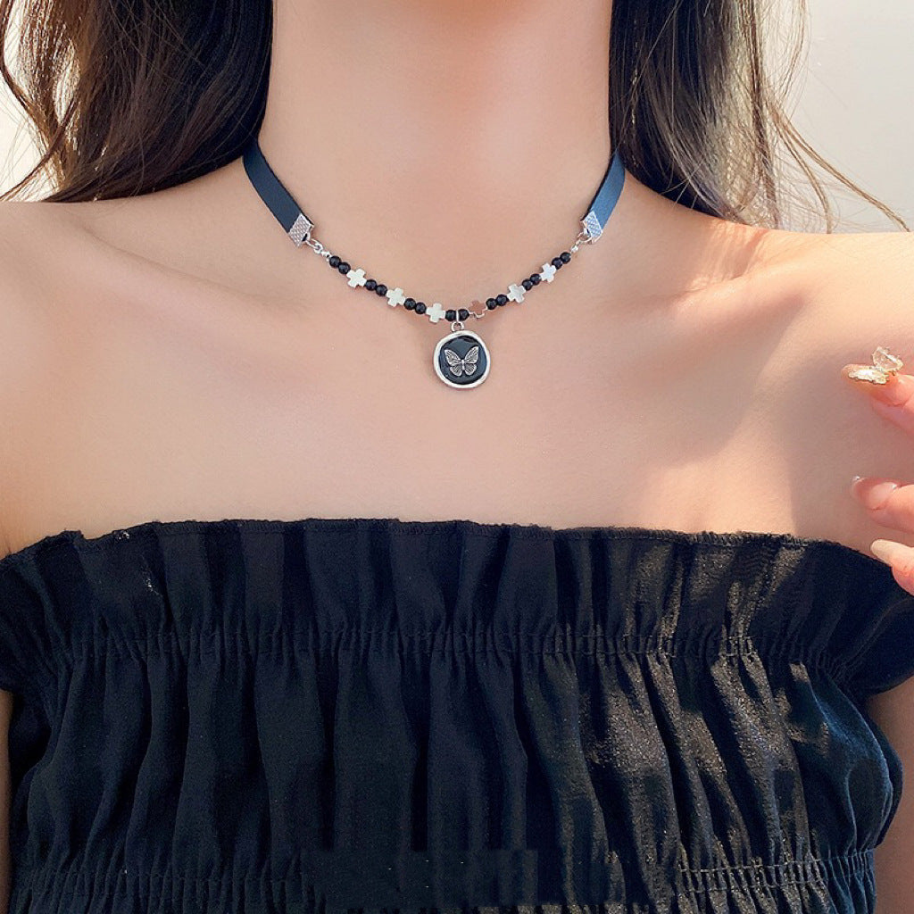 Women's Beaded For Design High-grade Butterfly Clavicle Necklaces