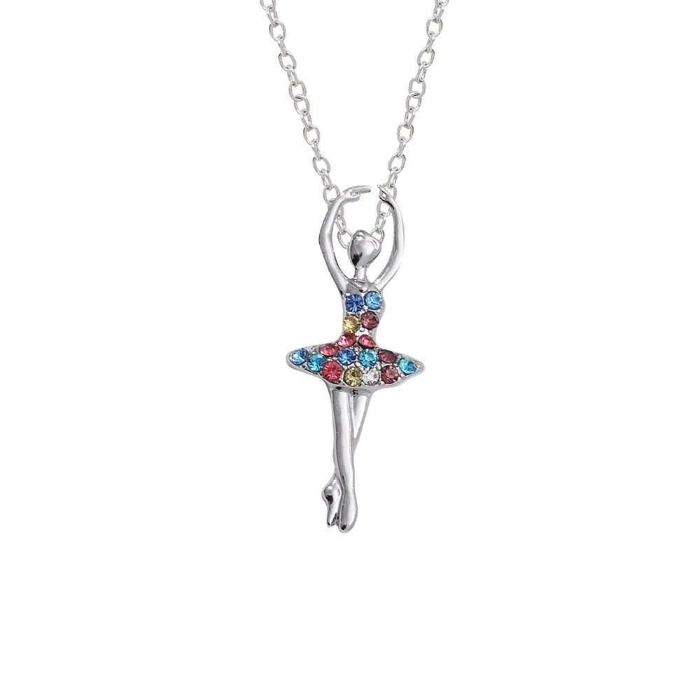 Women's Creative Dancing Charm Good Friend Alloy Necklaces