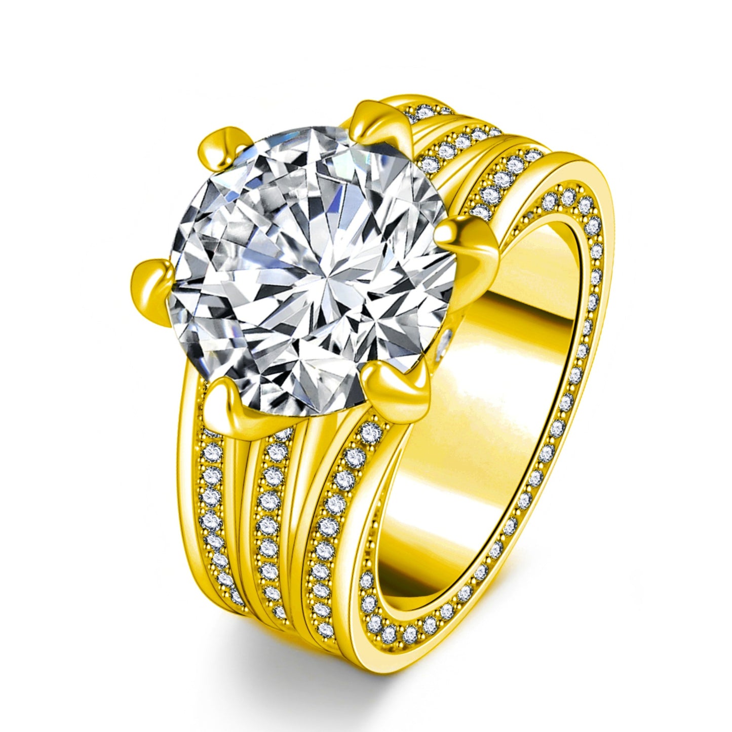 With Carat High Carbon Diamond Fireworks Cut Luxury Super Rings