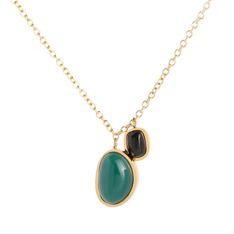 Black Agate Double Female Summer Clavicle Chain Does Necklaces
