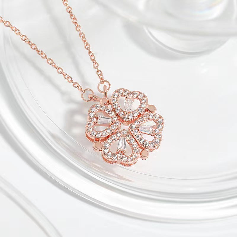 One More Wear Clover Female Send Girlfriend Titanium Steel Necklaces