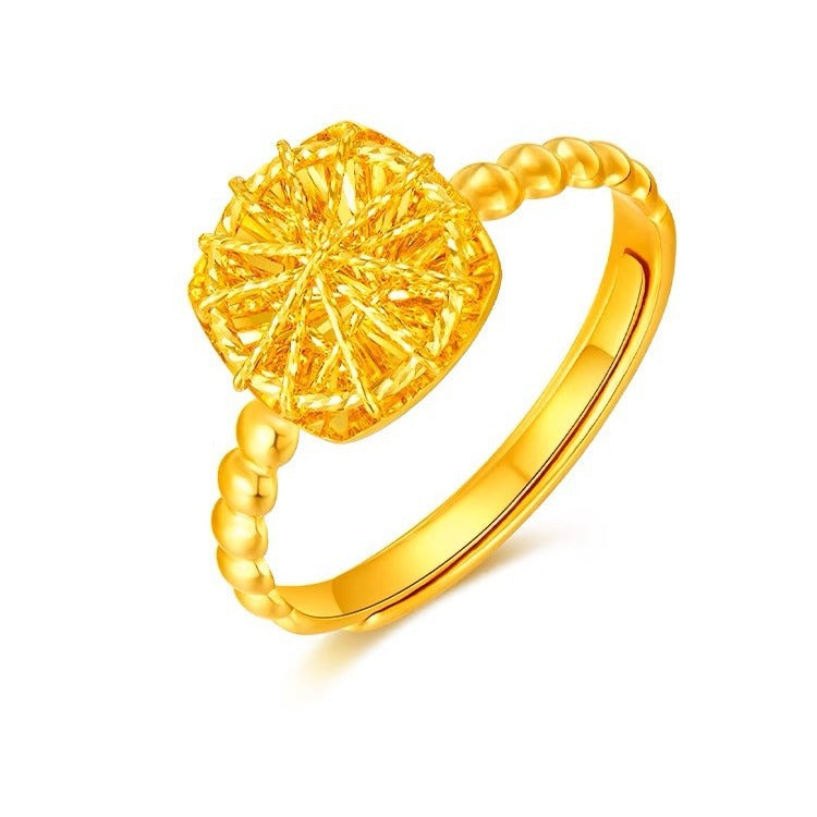 Gold Super Flash Brushed Small Sugar Rings