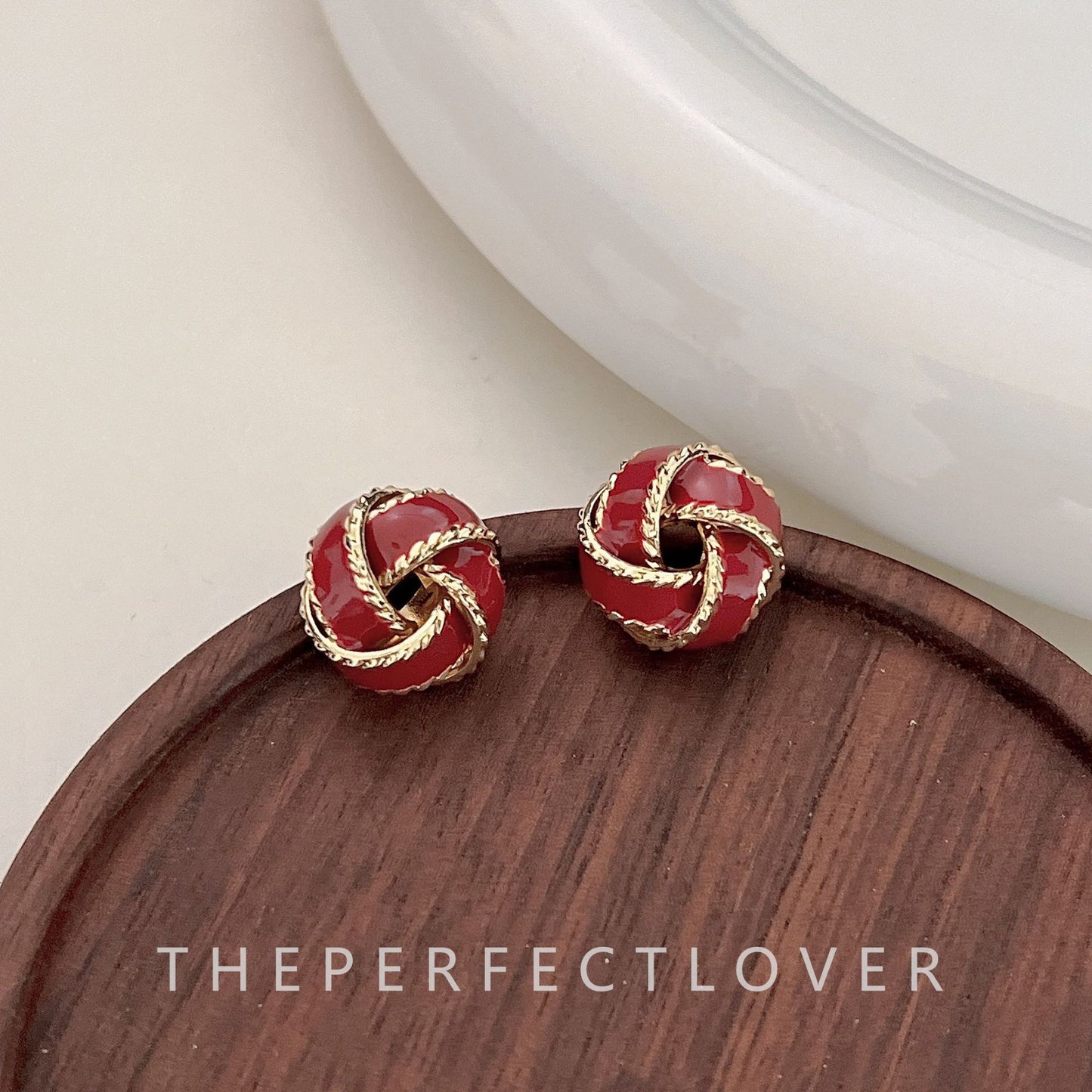 Women's Red Series Combination Elegant Geometric Enamel Craft High-grade Design Rings