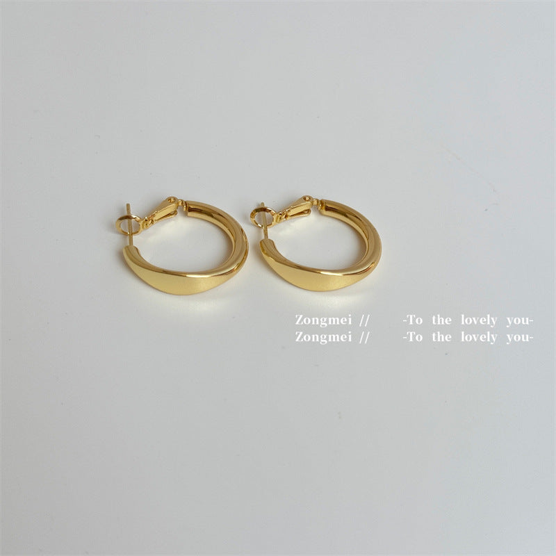 Minority Fashion Frosted Coffee Gold High-grade Earrings