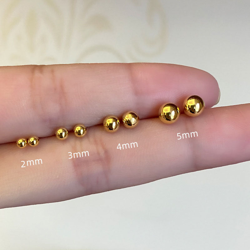 Women's & Men's Style Titanium Steel Stainless Ball Fine Needle Earrings