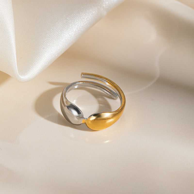 Room Gold Geometric Shell Stainless Steel Niche Color Matching Star Ring