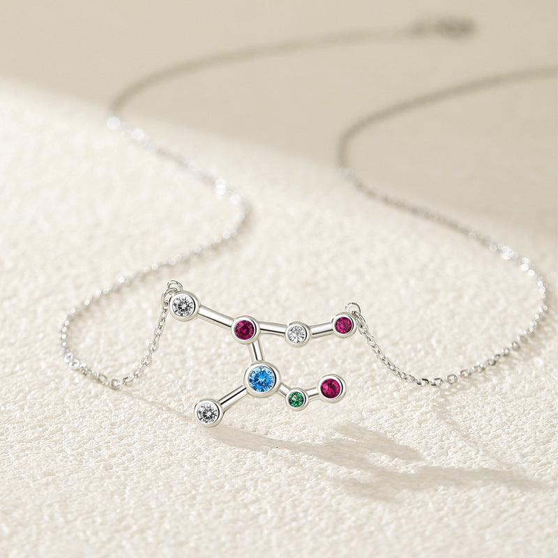 Women's Constellation Zircon Sterling Sier Sagittarius Design Necklaces
