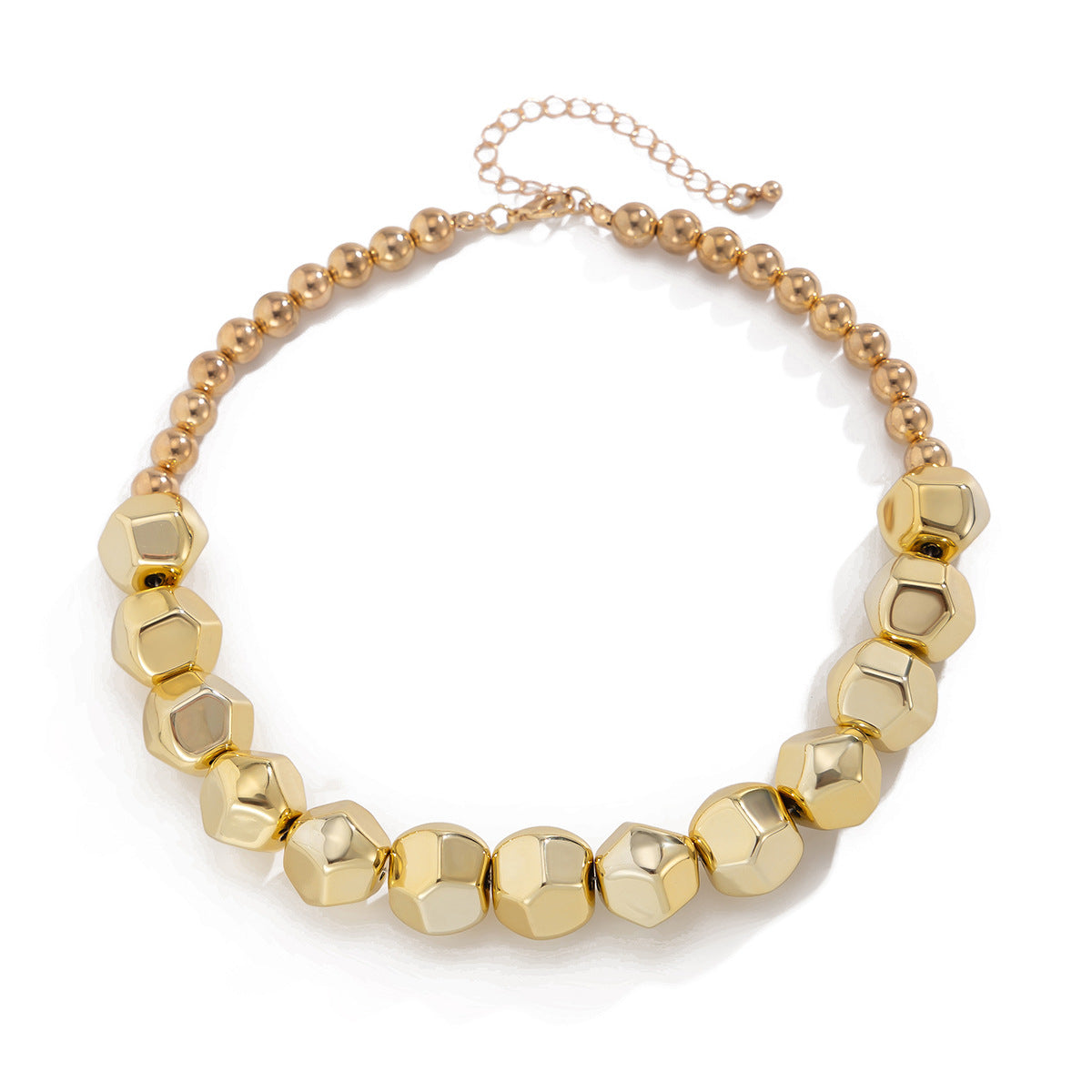 Exaggerated Irregular Beaded Personality Geometry Glossy Necklaces