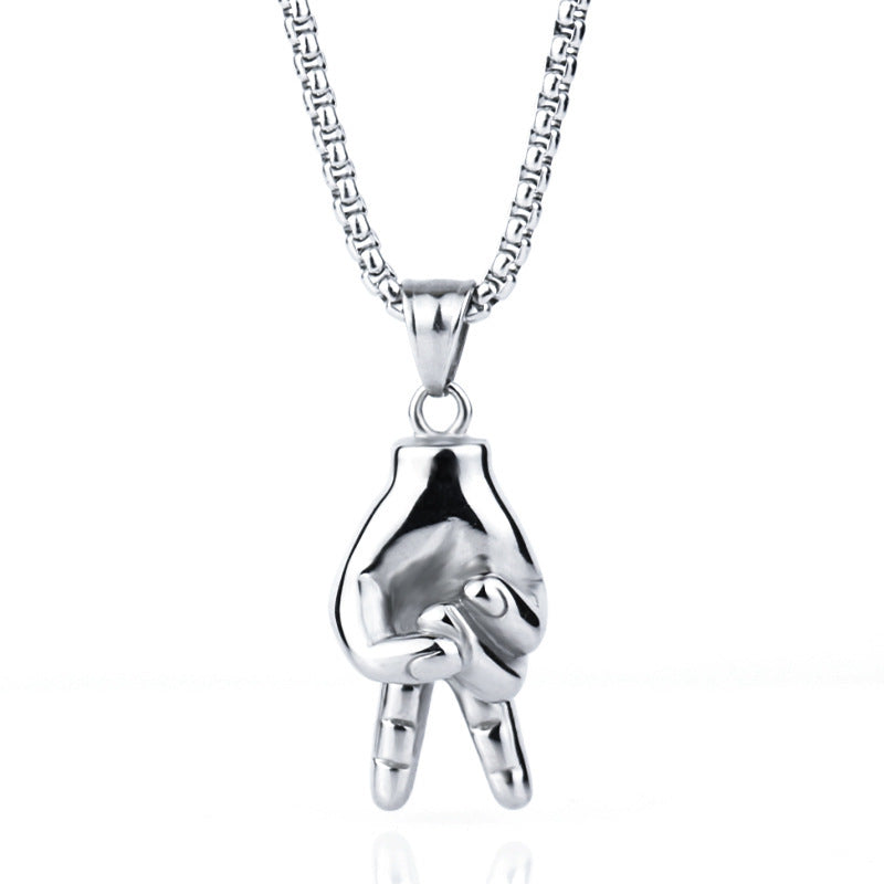 Four-sided Column Inscription Three-color Polished Three-dimensional Necklaces