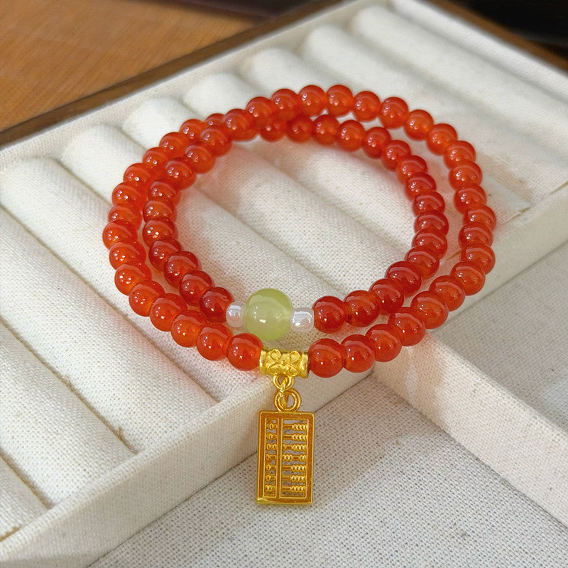Double Layer Twin Chinese Style Safe National Circle Niche String Bracelet