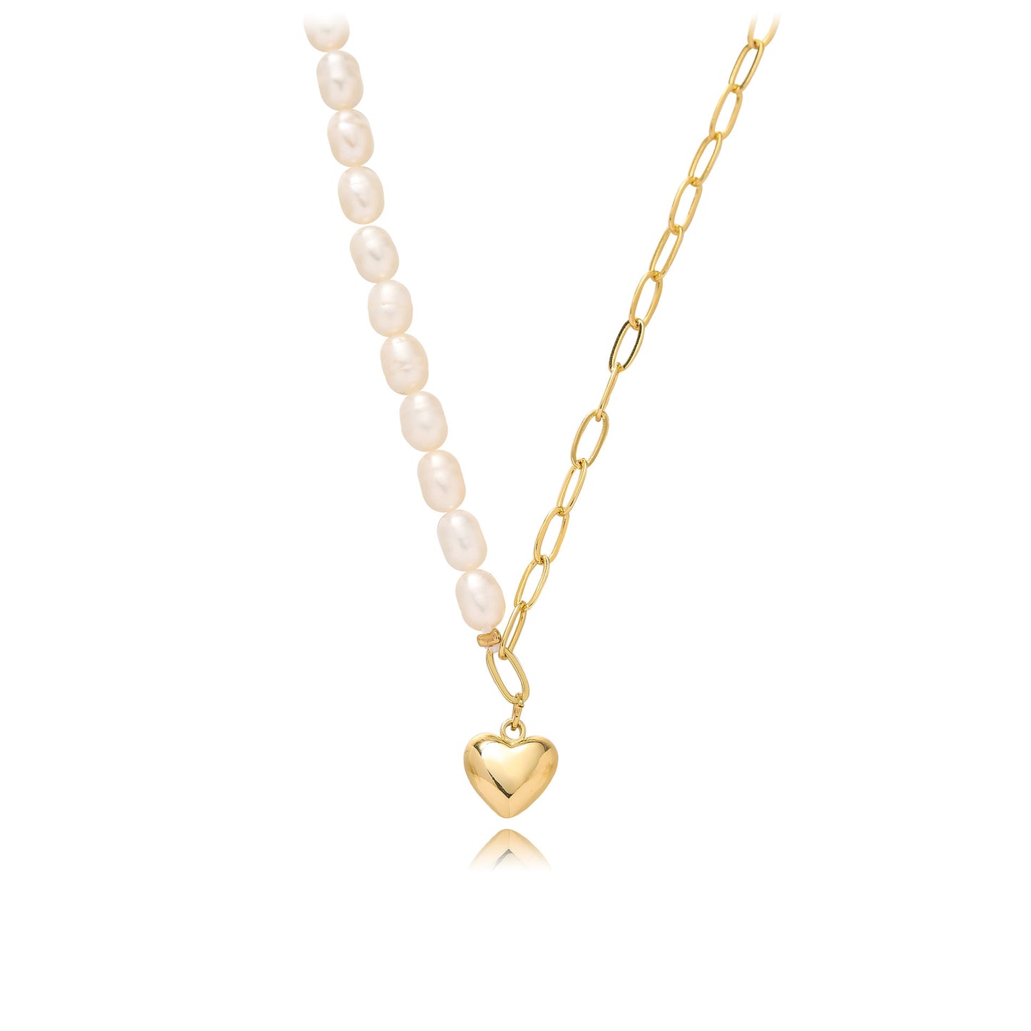 Imitation Pearl Asymmetric Stitching Clavicle Chain Necklaces