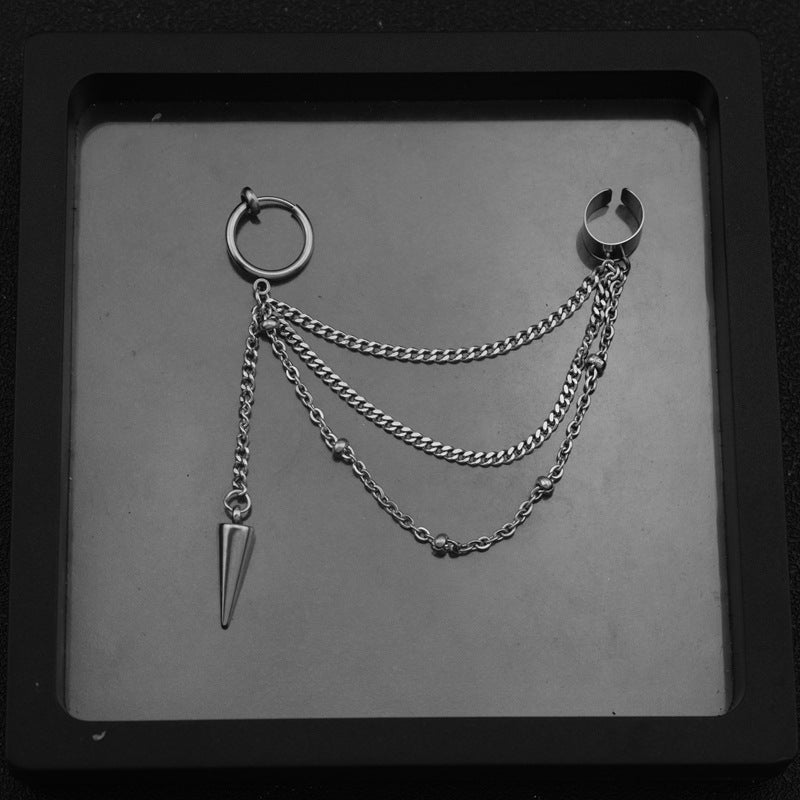 Ear Clip Pieces Stainless Steel Male Earrings