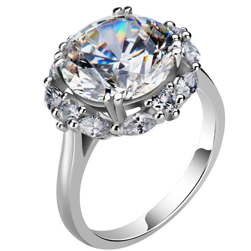 Queen Large Diamond Big Karat Simulation Moissanite High Carbon Entry Rings