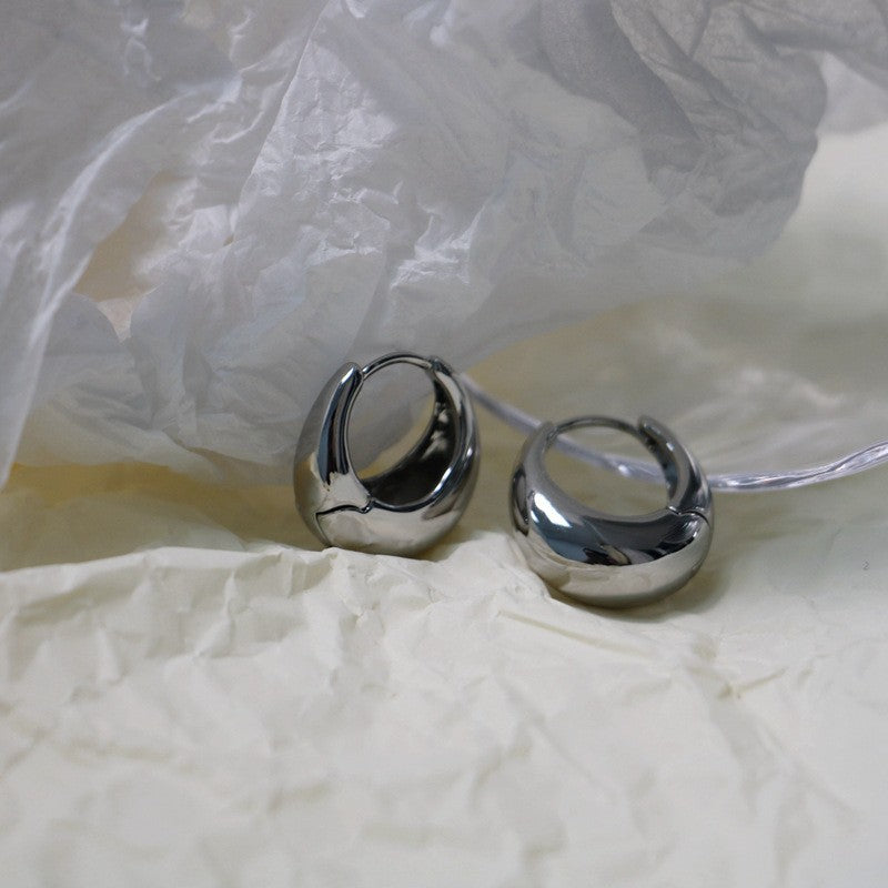 Brass Gold-plated Mirror Polishing Water Drop Basic Rings