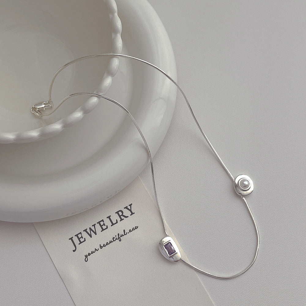 Zircon Pearl High-grade Light Luxury Clavicle Chain Necklaces