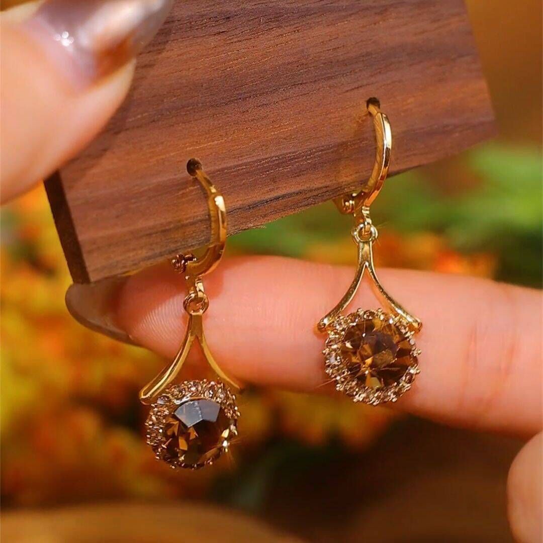 Korean Exquisite Small Diamond Super Flash Round Ear Clip Rings