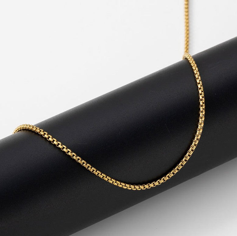 Men's Stainless Steel Square Pearl Basket Keel Tide Hip Hop Necklaces