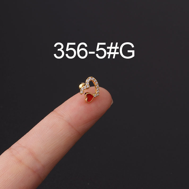 Twist Ball Ear Bone Piercing Zircon Earrings