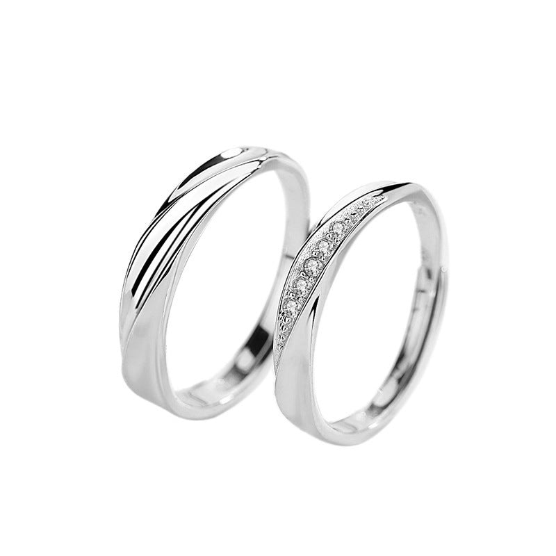 Sier Mobius Design Sense Niche Couple Valentine's Ring