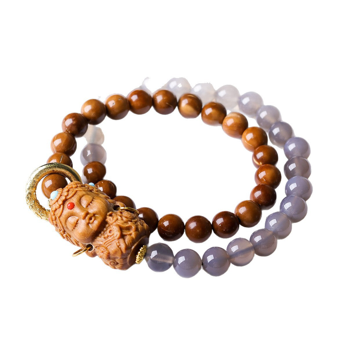 Cook With Smoky Gray Agate Double Crafts Ebony Green Bracelet