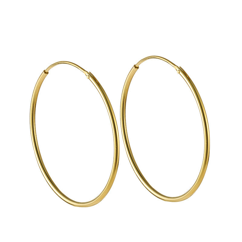 Women's Sier Golden Circle Hollow Tube Fashion Earrings