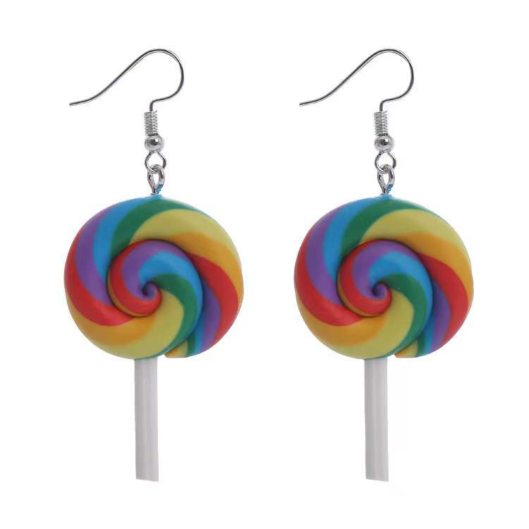 Personalized Colorful Lollipop Fun Handmade Ear Earrings