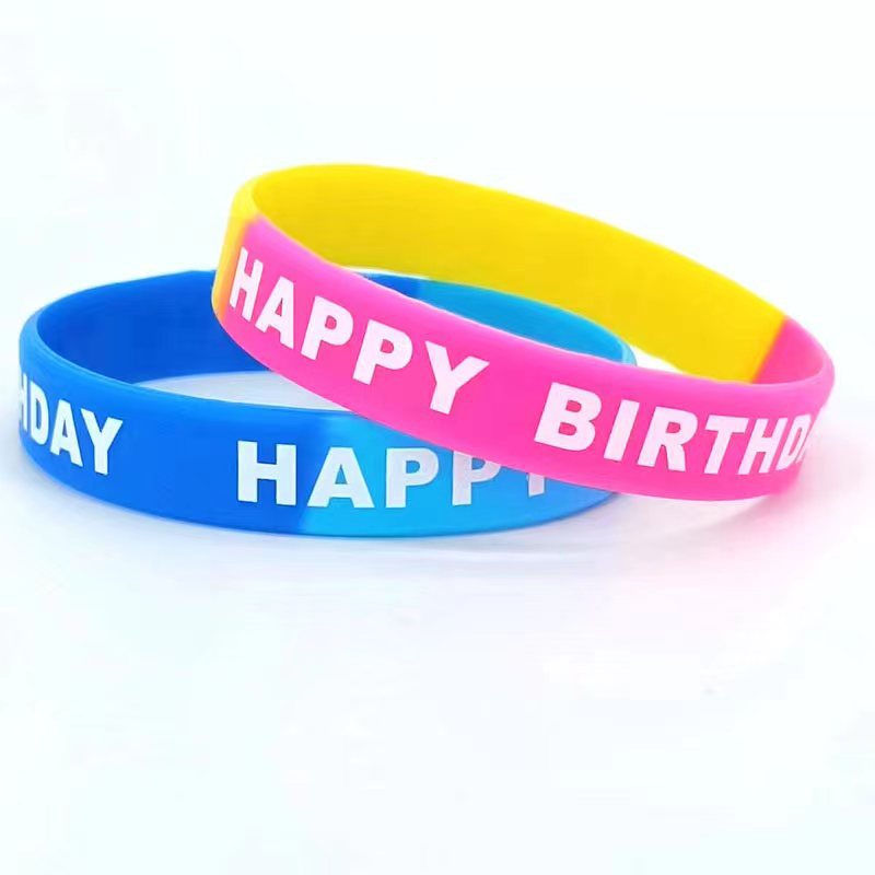 Adult Birthday Party Theme Rubber Happy Bracelets