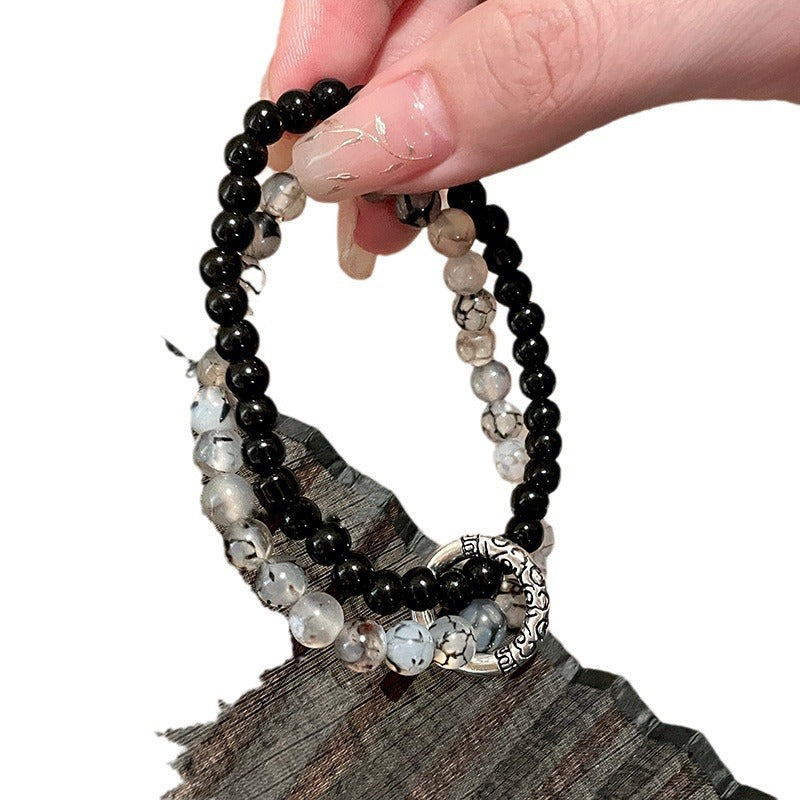 Aesthetic National Style Peace Buckle Beaded Double Bracelets