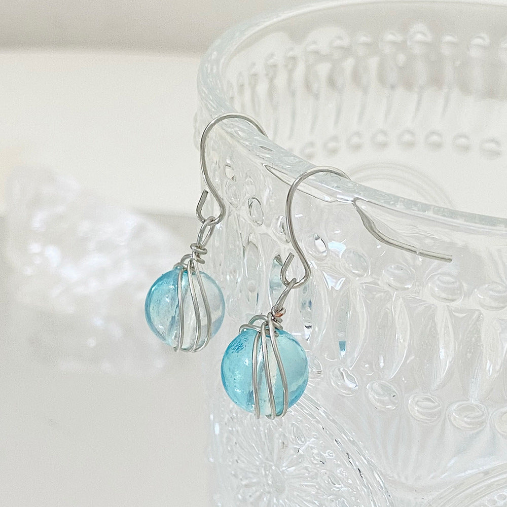 Colored Glaze Girly Sweet Color Crystal Earrings