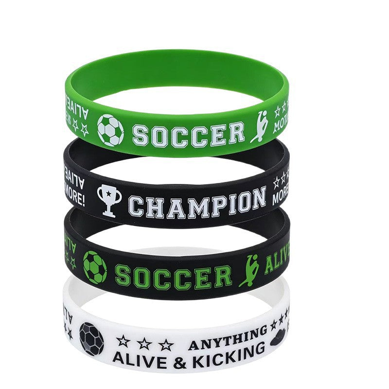 World Cup Football Silicone Theme Sports Rubber Fans Commemorative Bracelet