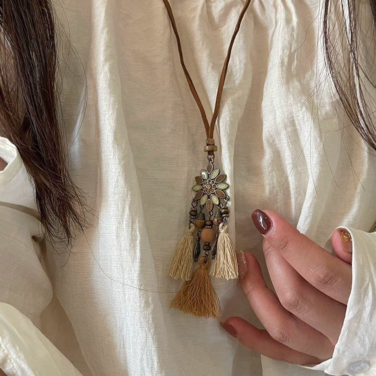 Women's Bohemian Butterfly Vintage Ethnic Style Tassel Necklaces