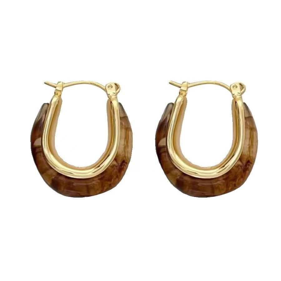 Women's Simplicity Geometric Amber Light Luxury High-grade Earrings