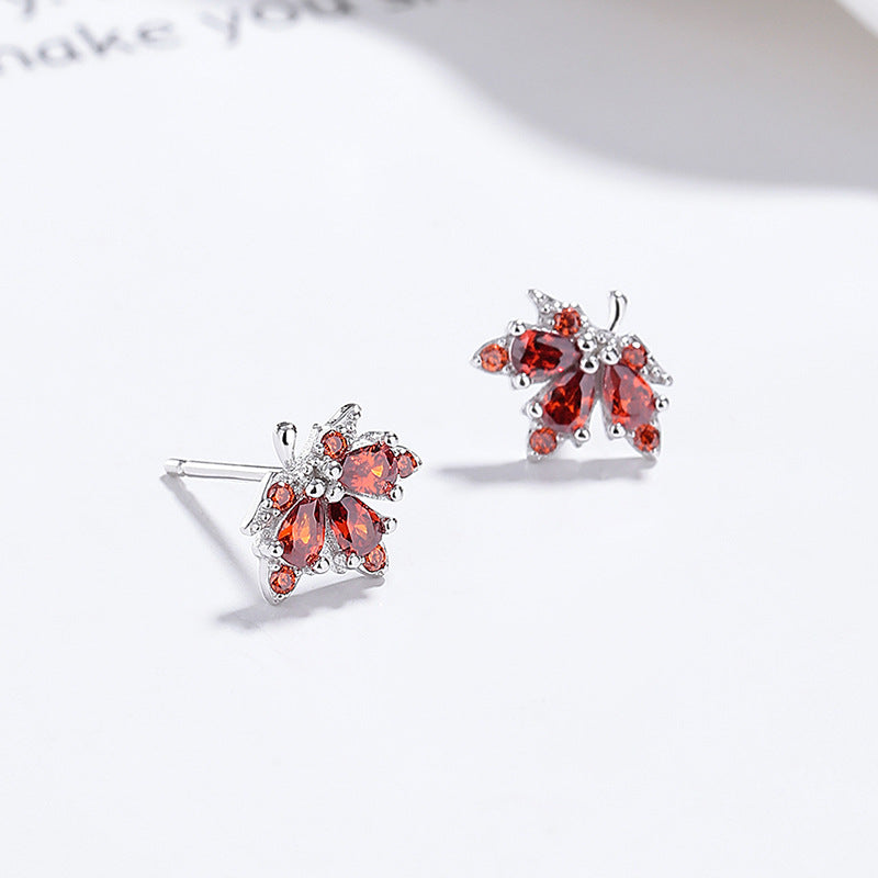 Fresh Red Diamond Ear Bone Unique Earrings