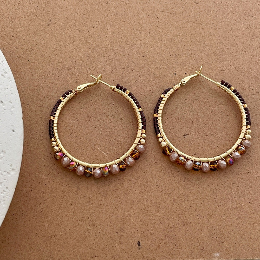 High Profile Retro Affordable Luxury Fashion Simple Big Hoop Temperamental Earrings