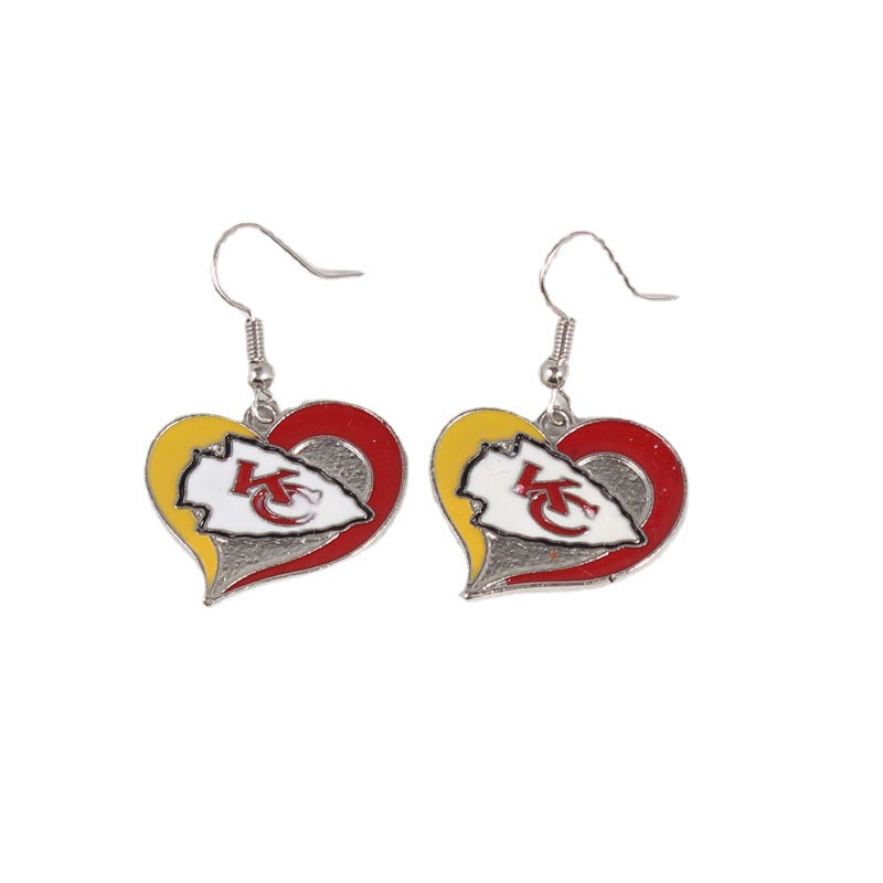 Oil Dripping Sports Team Series Denim Steel Pirate Earrings