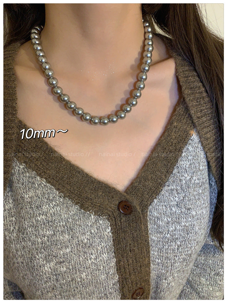 Glass Pearl Twin Cold Style Light Luxury Minority Advanced Clavicle Necklaces