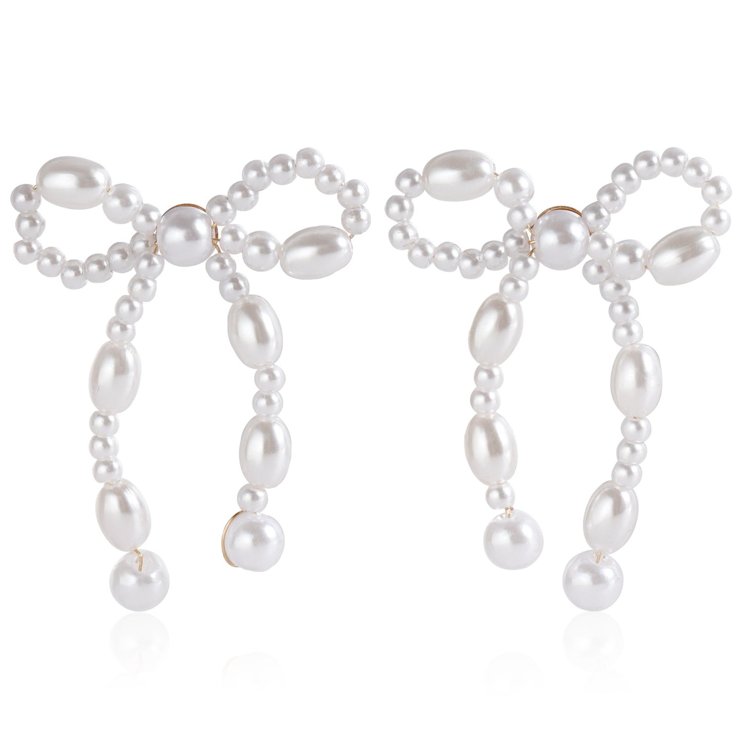 Women's Ornament Retro Imitation Pearl Bowknot Floral Earrings