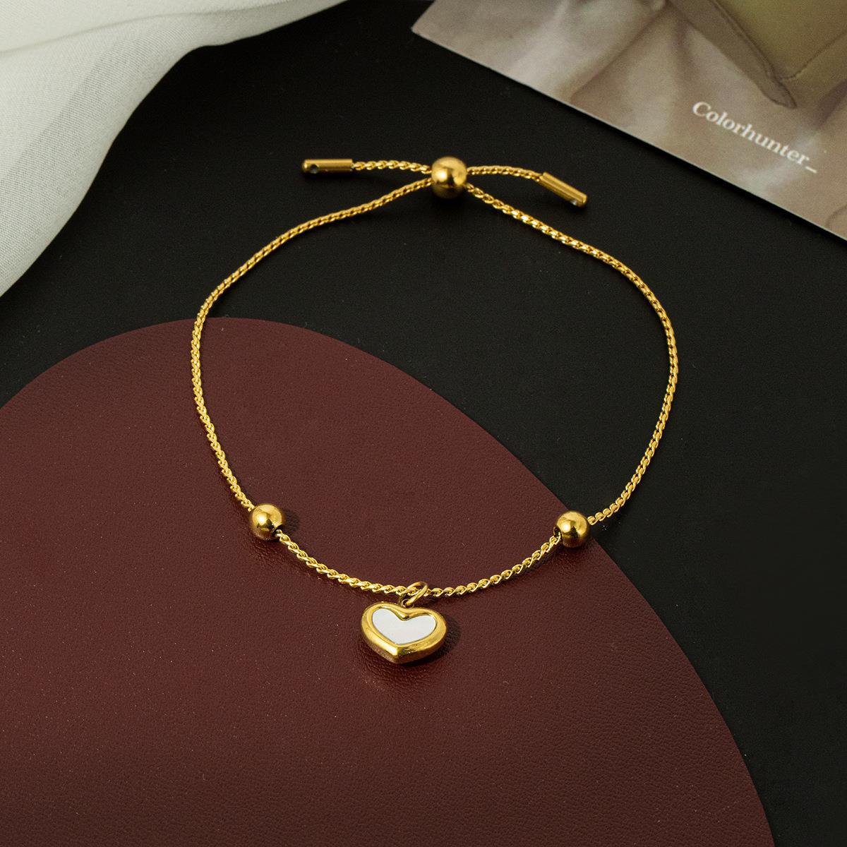 Women's Love Titanium Steel Real Shell Heart-shaped Necklaces