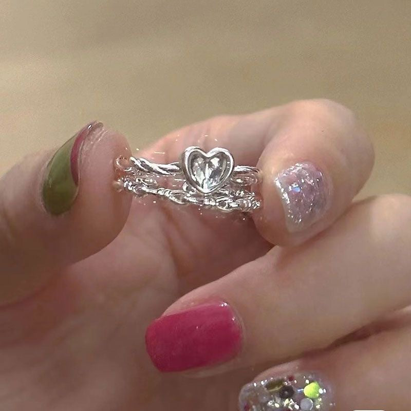 Women's Minimalist Design Niche Sweetheart Twisted Woven Rings