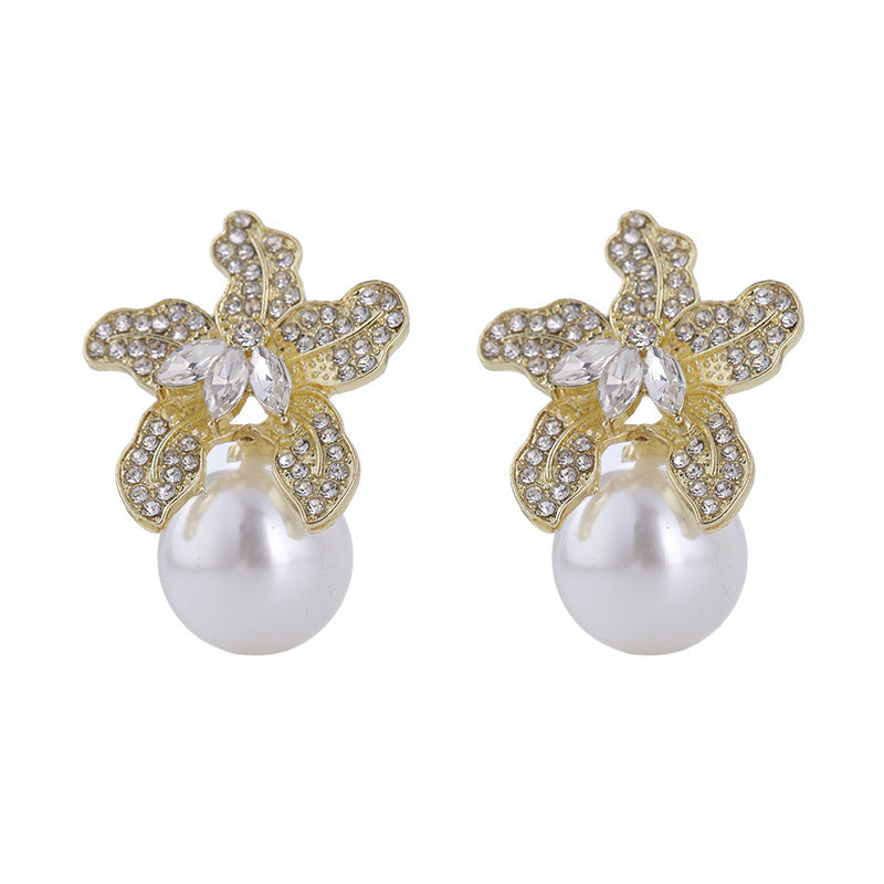 Women's Diamond Sier Needle High-grade Light Luxury Earrings