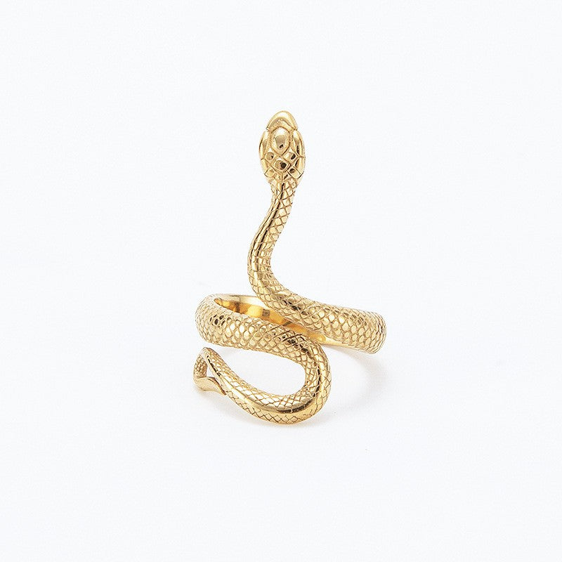 Comfortable Personality Retro Snake Titanium Steel Rings