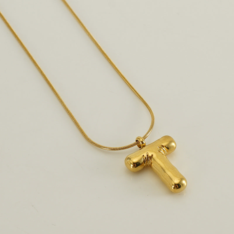 Bubble Letter Snake Bones Chain Titanium Steel Necklaces